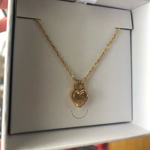 Michael Kors pavé heart lock pendant necklace